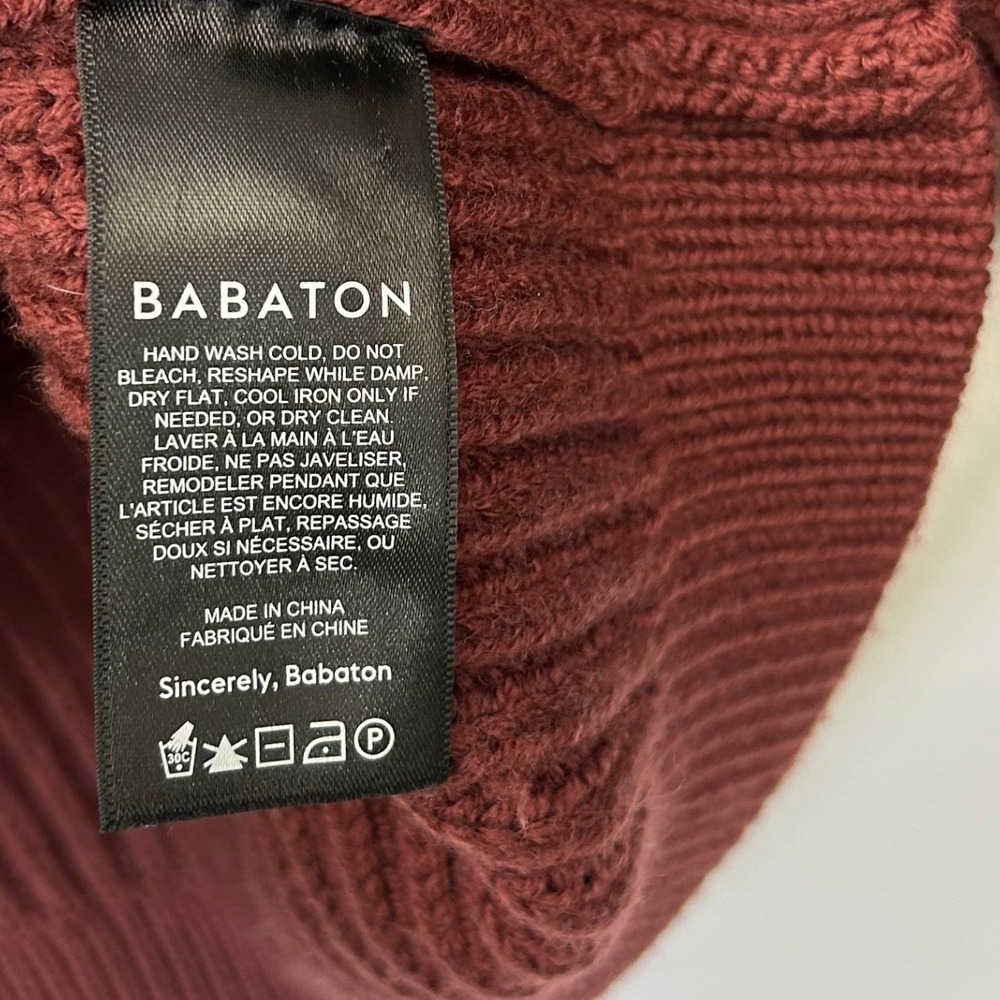 Aritzia Babaton Roger Merino Wool Oversized Sweater Womens Size Small Red Orange - Picture 9 of 9